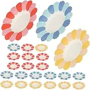 150pcs Flower Shaped Disposable Paper Plates Party Tableware for Snacks Desserts for Home Celebrations and Events Design