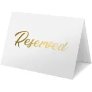 25 Pack Gold Reserved Table Signs for Wedding Party Restaurant Double Sided