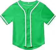 [KPOP] Kids Baseball Button Down Jersey Boys Button Down Shirt Short Sleeve 2-10T