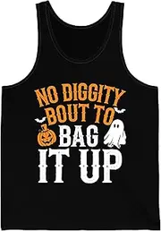[Sumairah] Funny Halloween Ghost No Diggity Bout to Bag it Up Tank Top for Men Women Kids