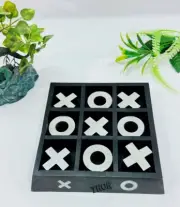 Nautical wooden Black Tic Tac Toe fun for adult / children classic board games,