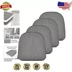 Versatile Grey Chair Cushions for Dining & Bar Stools - 14x14 inches, Set of 4