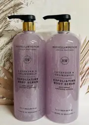 2-Pack Russell & Windsor ~ Lavender & Chamomile Exfoliating Body Scrub 33.8 oz