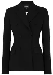 Nafsika Skourti Intricate Embellished Open-back Fringed Blazer - Black - 8 8