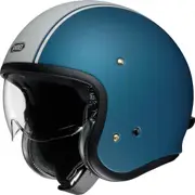 Shoei J.O Carburettor Jet Helmet, white-turquoise-blue, Size S for Men White Turquoise Blue