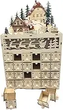 Generic Wooden Advent Calendar Featuring LED Lights for Festive Days