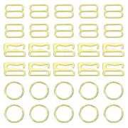 60 Pcs 10mm Bra Strap Hooks, Alloy Adjustment Slide Bra Strap Clips, Gold