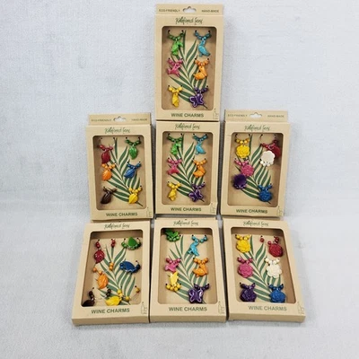NEW Rainforest Ivory Wine Charms Colorful Tropical Accent Beads Set of 42 Pieces