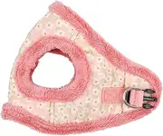 [Pinkaholic New York] Kalina Vest Dog Harness Step-in Warm Winter Flower Pattern for Small Dog, Indian Pink, Medium