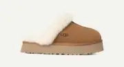 UGG Disquette 1122550 Women's Chestnut Suede Sheepskin-Lined Platform Slippers