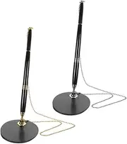 Gadpiparty 2 Sets Guestbook Pen with Ergonomic Grip and Base Stand Black Ink for Wedding and Business Reception Smooth Writing Experience for Signatures and Note Taking
