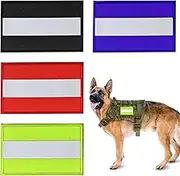 4 Pack Reflective Safety Patches, Fastener Safety Patches for Night Sportsperson, Labor Wear, Rain Jackets, Hikers, Dog Tactical Undershirts (4 Color) (Red + Light Green + Blue + Black, One Size)