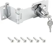 3 Inch Keyed Door Lock Hasp Latch, Stainless Steel Heavy Duty Cabinet Locks with Keys, Fit for 90/180 Degree Install, Double Hinge Hasp for Cabinets, Barn Doors
