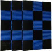 52 Pack Black blue 1" x 12" x 12" Acoustic Wedge Studio Foam Sound Absorption...