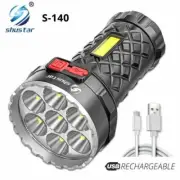 Outdoor Super Bright Flashlight Ultra Powerful Led COB Torch Light Rechargeable