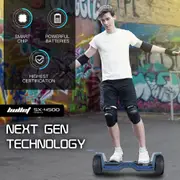 Danoz Direct - Bullet SX-4500 Hoverboard Scooter, 8.5" Wheels, 700W Brushless, Superior Self Balancing System, UL Certified, LED Lights, Carry Bag, Navy Blue