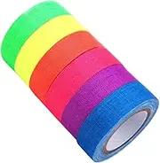 Tofficu Birthday Neon Party Decorations Fluorescent Tape 6 Rolls Glow Dark Neon Duct Tape