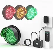 LED Traffic Light with Remote Control, Red/Green/Yellow Stop Light, Waterproof Industrial Signal Warning Lamp, Remote Control Distance: 1000m,200mm/8in
