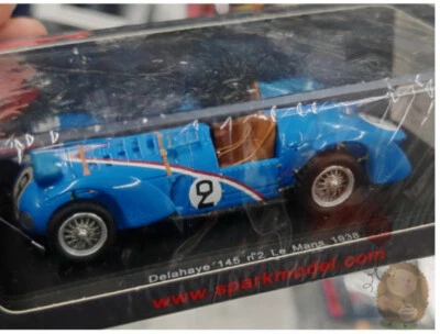 SPARK 1/43 Le Mans 145 delahaye 1938 Resin Diecast Model Car Display Gifts Blue
