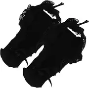 [DEARMAMY] 1 Pair Women's Ruffle Socks No Show Socks Ballet Frilly Socks Lace Tie Dress Socks
