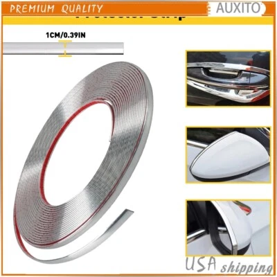 25Ft 10mm Chrome Molding Trim Strip Car Door Body Window Bumper Protector Guard (for: MG)