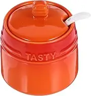 Luxshiny Salt Pig Ceramic Sugar Bowl with Lid and Spoon Porcelain Salt Pepper Storage Jar Seasoning Container Condiment Holder for Kitchen Countertop Coffee Bar Salt and Pepper Bowls