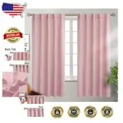 Luxurious Pink Blackout Window Panels, 42x72 inches - Noise Reducing Set of 2