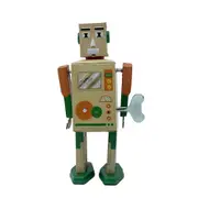 Mr & Mrs Tin 17cm Baker Bot Mechanical Robot Vintage Collectible Home Display