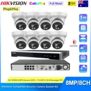 Hikvision 4K 8CH CCTV Security Camera System Kit Outdoor 8MP ColorVu Audio IPC