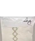 Sky Embroidered Percale King Duvet & King Shams Set White / Tan- New
