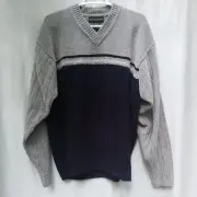 Vintage Mens Croft & Barrow Pullover Blue & Grey XL Sweater nwt