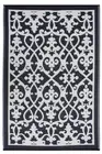 Folded Recycled Plastic Outdoor Rug Waterproof reversible Venice Black and Cream