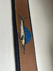 NEW Men's Zeppelin SAILFISH Belt Fish Fishing Leather & Canvas Sz 30 Zep-Pro USA