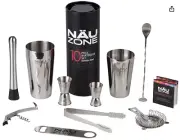 Näu Zone Professional Bartender Set; 10-Piece Bartender Set, Stainless Steel