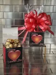 Valentines Day Reeses Peanut Butter Cups Candy Gift Box-Basket Color Red