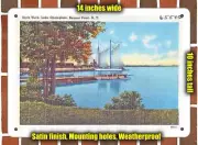 METAL SIGN - New York Postcard - Dock View, Lake Champlain, Rouses Point, N. Y.