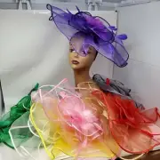 Church Derby Cocktail Fascinator Hat Headband Feather Big Wave Flower Bow Derby
