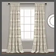 Set of 2 (84"x42") Nova Ruffle Light Filtering Curtain Panels Beige -