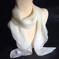 在飛比找樂天市場購物網優惠-絲巾100%桑蠶絲80釐米中方巾純白色真絲紗巾薄款透明夏季防