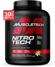 Whey Protein Powder (French Vanilla Bean, 4LB) - Nitro-Tech Ripped Whey Protein