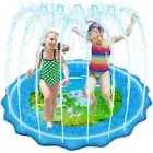 79" Splash Pad Sprinkler Mat, Inflatable Water Play Mat for Kids Toddlers