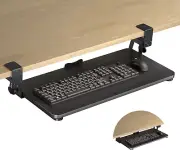 Keyboard Tray under Desk Large C-Clamp 25.6” (30” Including Clamps) X 11.8” Slid