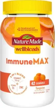 Nature Made Wellblends ImmuneMAX Gummies, Vitamin C 1000mg + Zinc, Selenium, & V