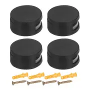 4pcs Glass Shelf Clamps Metal Adjustable Wall Mount Glass Shelf Clips, Black
