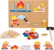 Small Foot Wooden Toys Fireman Theme Hammer Arts and Crafts playset ~NEW~