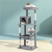 i.Pet Cat Tree 143cm Tower Scratching Post Scratcher Condo House Grey