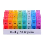 31 Days Daily Pill Organizer 2 Times a Day Monthly AM PM Pill Box Case BPA-FREE