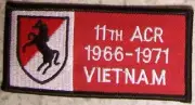 Embroidered Military Patch Vietnam Tour 11th Air Cavalry Regiment badge NEW