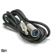 15FT XLR 3-Pin Male to 6.35mm 1/4" Mono Male Mic Microphone Audio Cable 28AWG