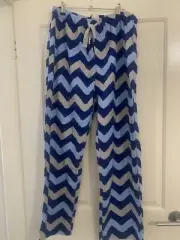 Peter Alexander Mens Pyjama Pants Blue Zig Zag XLarge